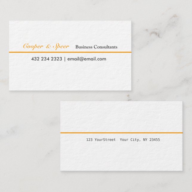 Modern One Stroke Minimal Business Consultant Card (Front/Back)
