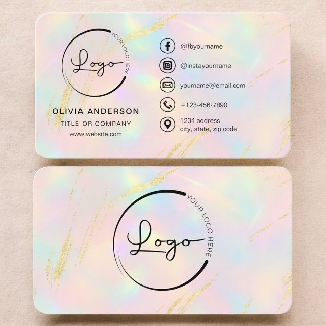 Modern Opal Business Branding Business Card (Creator Uploaded)
