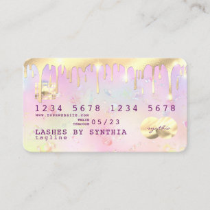 modern opal pink and gold Credit Card