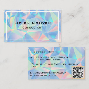 Modern Opal Stone Simulated Hologram Business Card