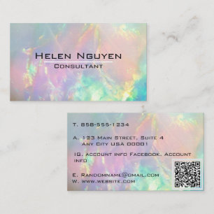 Modern Opal Stone Simulated Hologram  Business Card