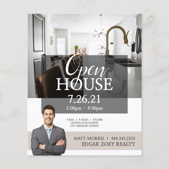 Modern Open House Real Estate Realtor Flyer (Front)