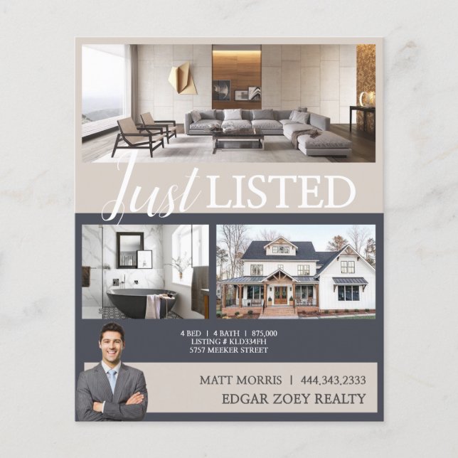 Modern Open House Real Estate Realtor Flyer (Front)