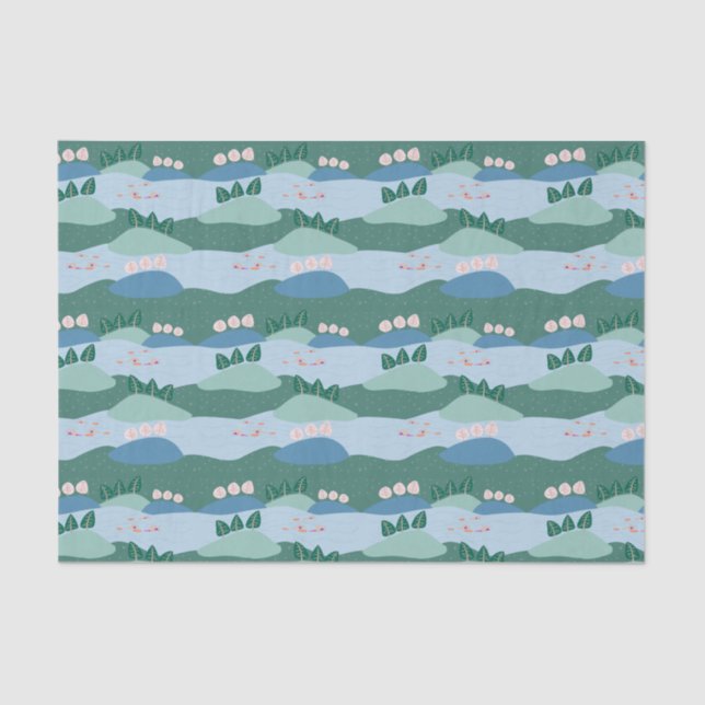 Modern Open Water Swimming in Rivers with Friends Tissue Paper (Front)