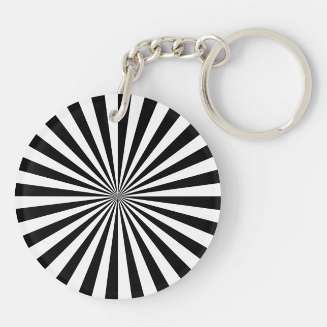 Modern Optical Burst Spinning Wheel Design Key Ring (Back)