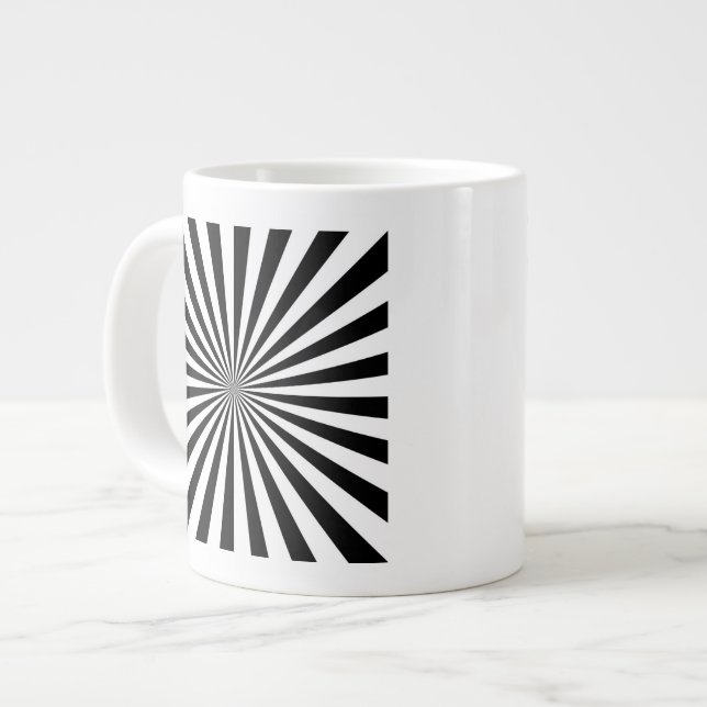 Modern Optical Burst Spinning Wheel Design Large Coffee Mug (Front Left)