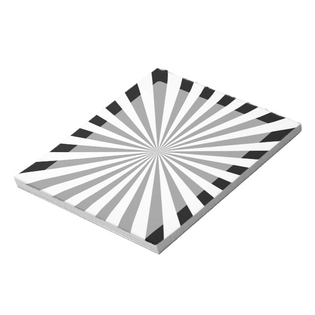 Modern Optical Burst Spinning Wheel Design Notepad (Rotated)