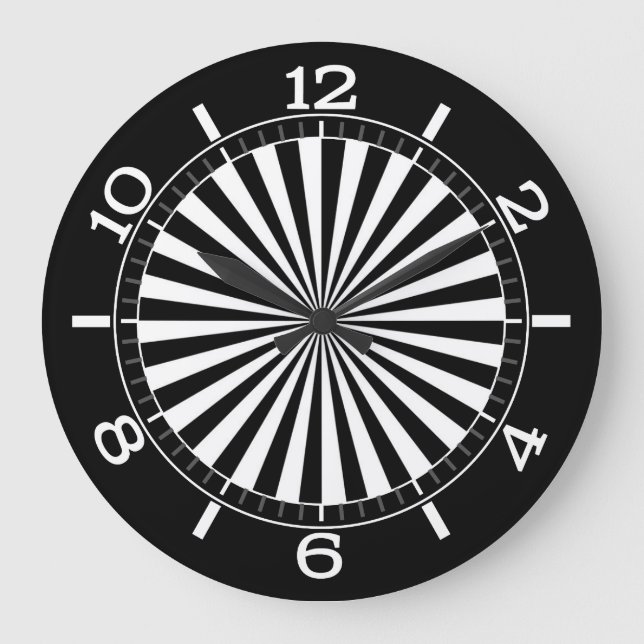 Modern Optical Burst Spinning Wheel Dial Design Large Clock (Front)