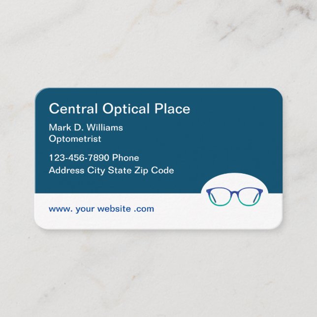 Modern Optometrist And Eyewear Theme Business Card (Front)