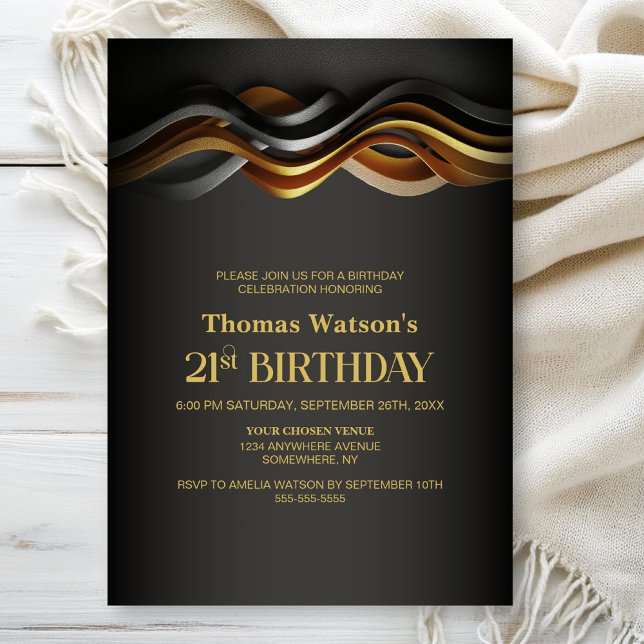 Modern Orange 21st Birthday Party Invitation (Creator Uploaded)