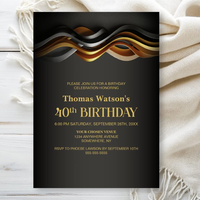 Modern Orange 40th Birthday Party Invitation (Creator Uploaded)