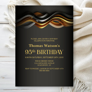 Modern Orange 95th Birthday Party Invitation