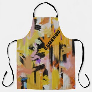 Modern Orange Abstract Painting Personalised  Apron