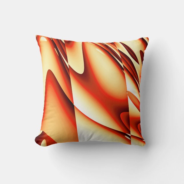 Modern Orange Abstract Throw Pillow (Front)