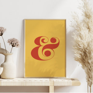 Modern Orange Ampersand Art, Sunset Colour Palette Poster
