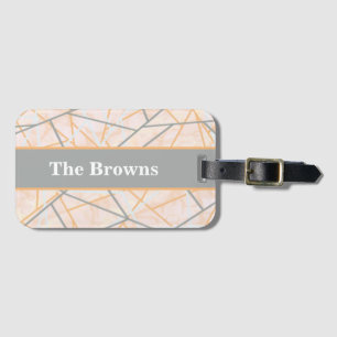 Modern Orange and Black Abstract Luggage Tag