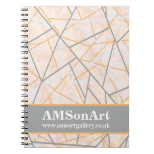 Modern Orange and Black Abstract Notebook