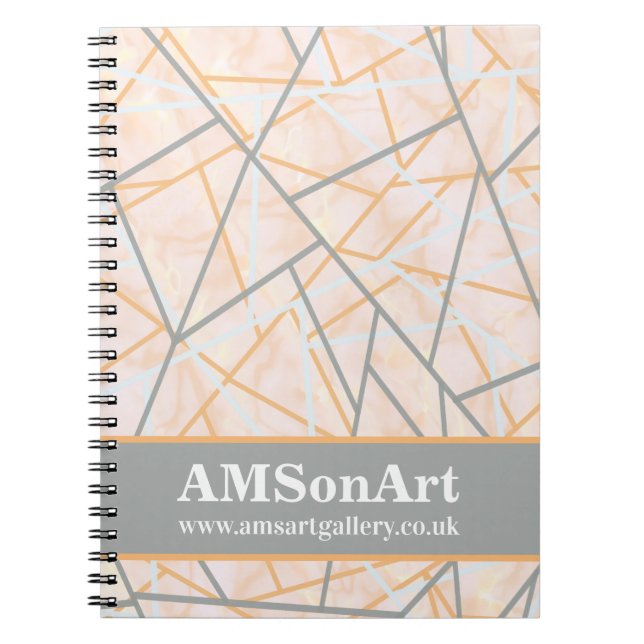 Modern Orange and Black Abstract Notebook (Front)