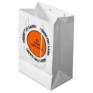 Modern Orange and Black Typography Happy Halloween Medium Gift Bag