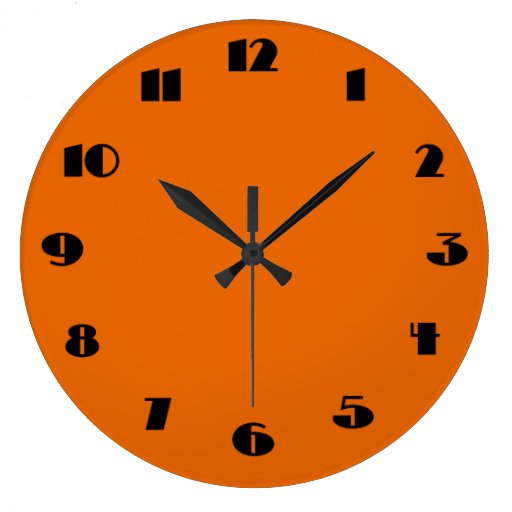 Image of Modern Orange and Black Wall Clock