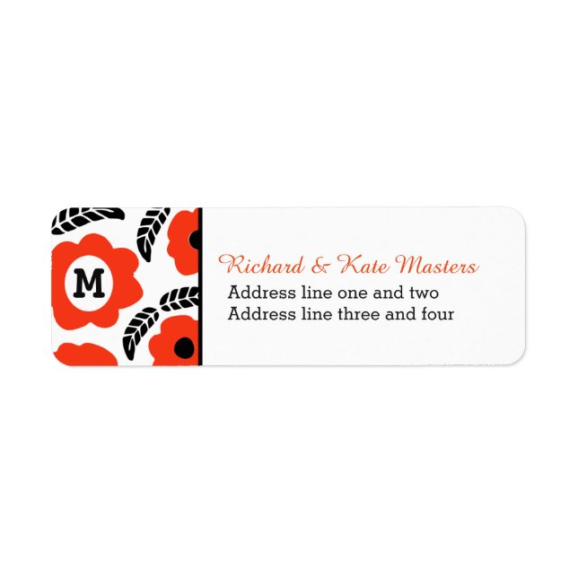 Modern Orange and Red Floral Personalised (Front)