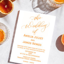 Modern Orange and White Simple Wedding