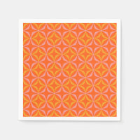 Modern Orange and Yellow Retro Pattern Wedding 