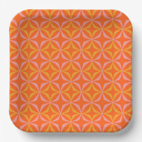 Modern Orange and Yellow Retro Pattern Wedding