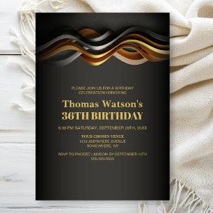Modern Orange Any Age Birthday Party Invitation