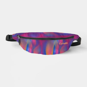 Modern Orange Blue Purple Tie Dye Name Custom Bum Bags