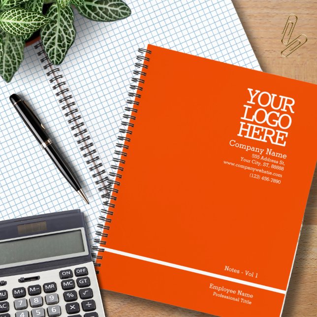 Modern Orange Company Logo | Personalised Graph  Notebook (Creator Uploaded)