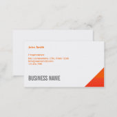 Modern Orange Corner Programmer Business Card (Front/Back)