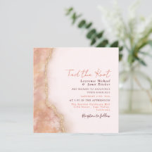 Modern Orange Custom Wedding Marble watercolor