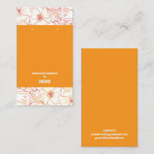 Modern Orange Earring Display Business Card