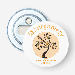 Modern Orange Floral Tree Family Reunion Memento Bottle Opener