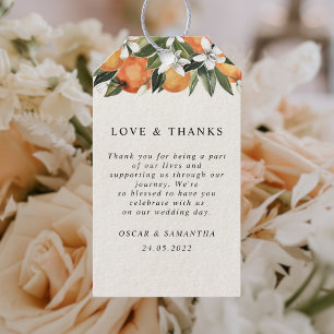 Modern Orange & Flowers Watercolor  Gift Tags