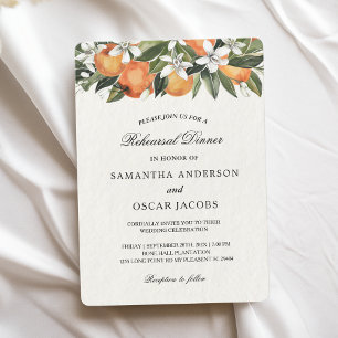 Modern Orange & Flowers Watercolor  Invitation