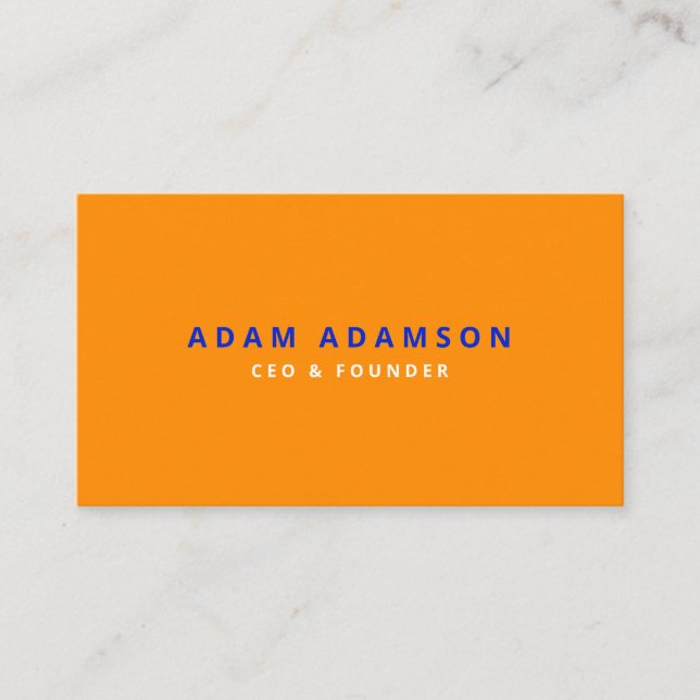 Modern Orange Founder Ceo President Business Card (Front)