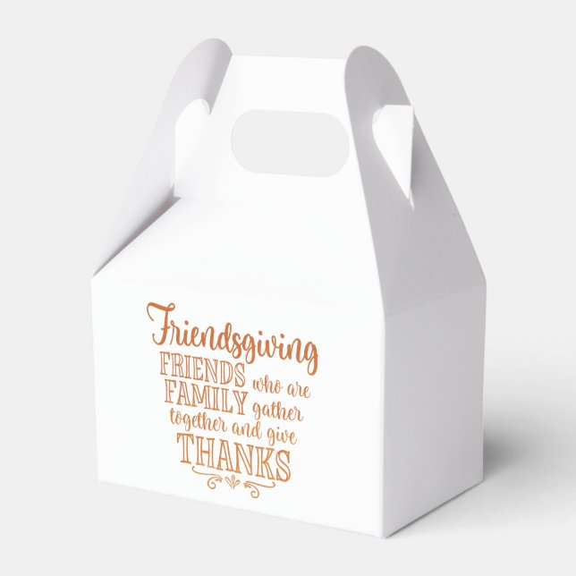 Modern Orange Friendsgiving Leftover Box (Front Side)
