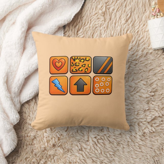 Modern Orange Geometric Design Cushion (Blanket)