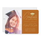 Modern Orange Gold Script Photo College Graduation
