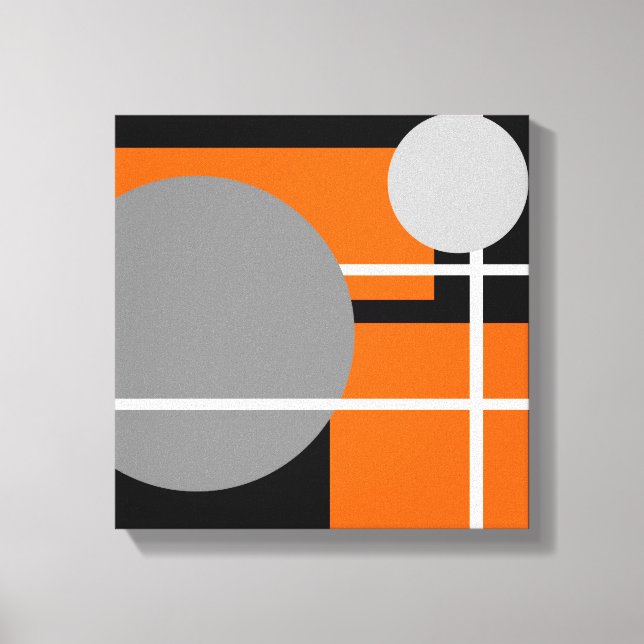 Modern Orange Grey Black White - Wrapped Canvas (Front)