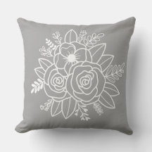 Modern orange & grey Housewarming white flowers
