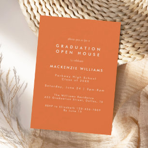Modern Orange High School Graduation Invitation