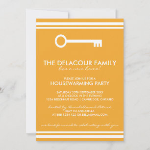 Modern Orange Housewarming Party Invitation