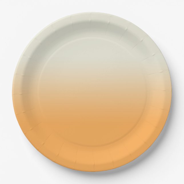 Modern Orange & Ivory Gradient Ombre     Paper Plate (Front)