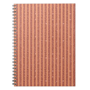 Modern Orange Mango Glitter Style Vertical Stripes Notebook