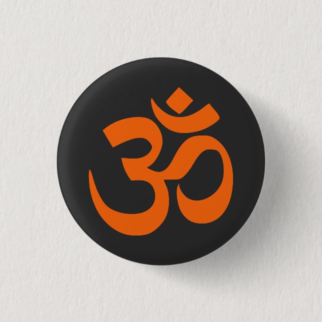 Modern Orange Om 3 Cm Round Badge (Front)