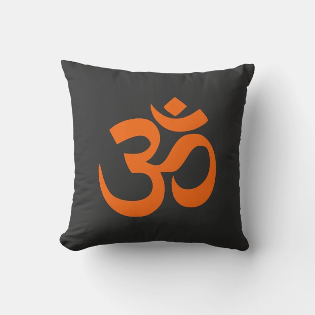 Modern Orange Om Cushion (Front)