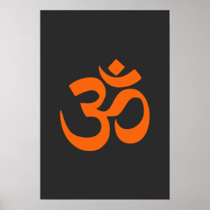 Modern Orange Om Poster